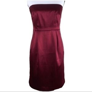Apt 9 Dress Red Sleeveless Strapless Sateen Stretch Cocktail Dress Size 8